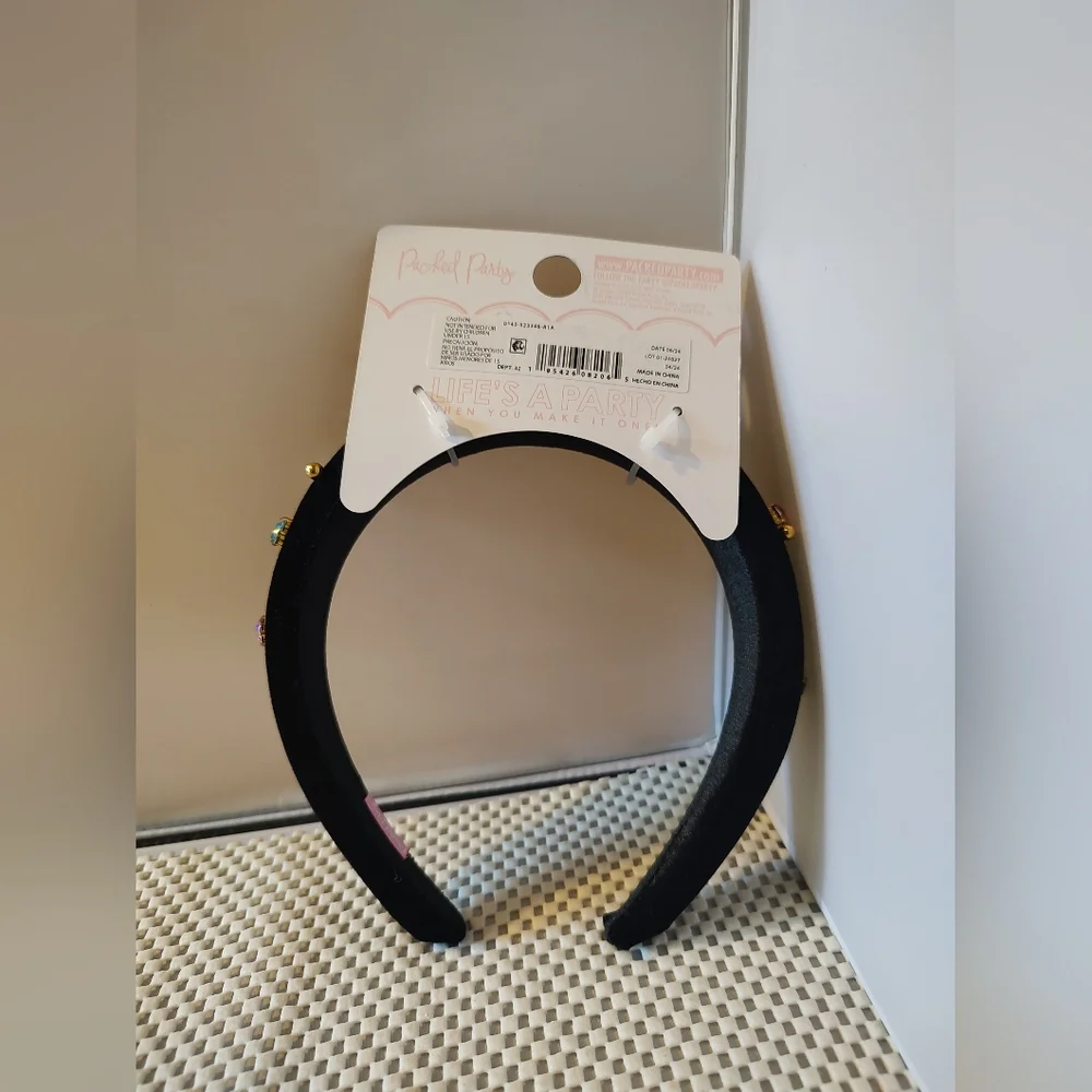 Packed Party Black Velvet Headband NWT